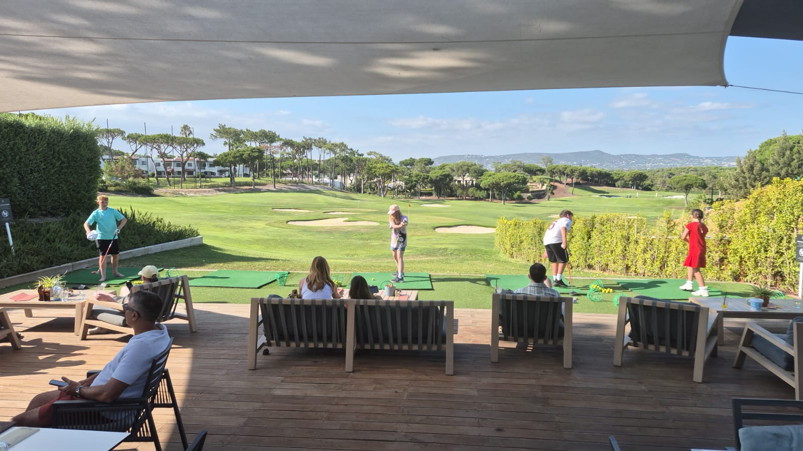 Golf terrace overlooking the Algarve course